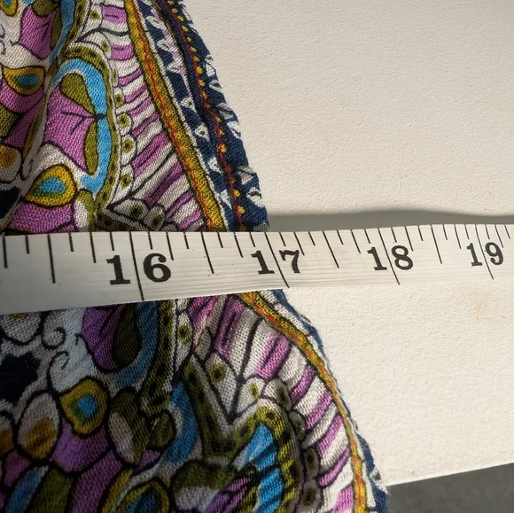 Patrons of Peace Red and Blue Floral Bohemian Wrap Size S - Picture 8 of 8